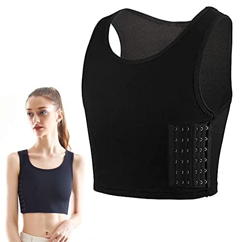 Chest Binder Trans Binder Unterwäsche Tanktops Vendage Trans Breathable Side Haken Bustier BH Damen Korsett Sport BH Tank Tops atmungsaktiv Korsetts Kurz Tomboy Kurzer Chest Binder Top für Damen,