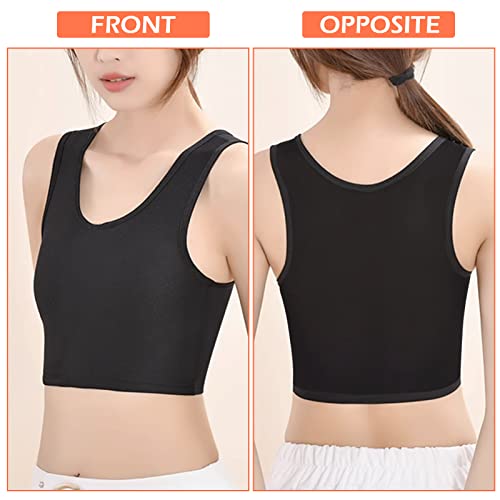 Chest Binder Trans Binder Unterwäsche Tanktops Vendage Trans Breathable Side Haken Bustier BH Damen Korsett Sport BH Tank Tops atmungsaktiv Korsetts Kurz Tomboy Kurzer Chest Binder Top für Damen,