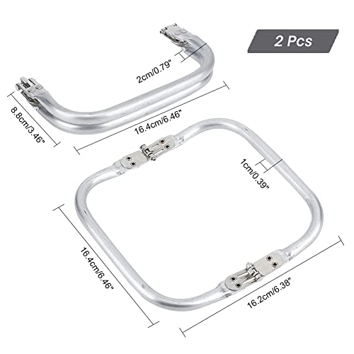 CHGCRAFT 2 Unidades Marco De Monedero De Aluminio De 162mm Cierre Interno Tubular Marco De Embrague Bolsa Montada En Forma Cuadrada Marco De Embrague para Manualidades Bolsa 164x162x10mm