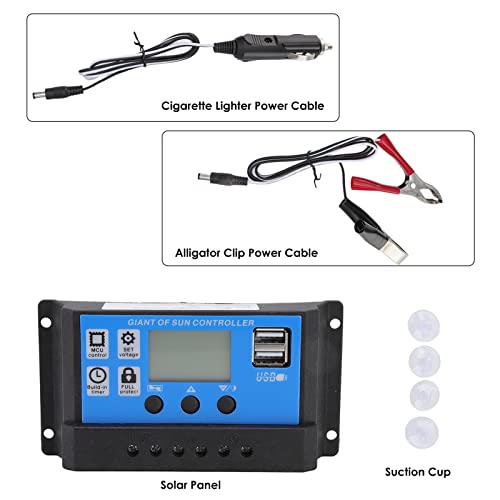 CHICIRIS Placas Solares para Casa Kit Completo, 600W 18V Panel Solar Portatil de Silicio Monocristalino, Controlador de Carga de Batería Solar de 100 A, Kit Solar para Autocaravana, Camper, Turismo