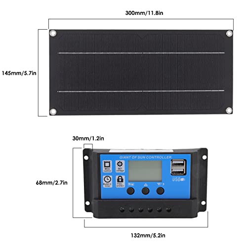 CHICIRIS Placas Solares para Casa Kit Completo, 600W 18V Panel Solar Portatil de Silicio Monocristalino, Controlador de Carga de Batería Solar de 100 A, Kit Solar para Autocaravana, Camper, Turismo