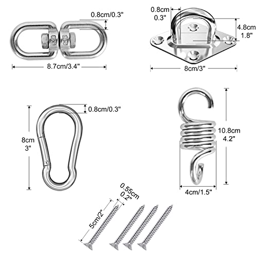 Chihee Suspensión de la Hamaca del Acero Inoxidable de para el Haz de Madera Resistente Capacidad 200Kg Planta Colgante de la Silla de oscilación de la Hamaca