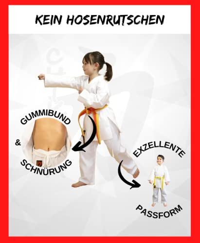 Chikara Traje de karate niños blanco, traje de karate niño, karate traje niña, traje de karate niños algodón, traje de artes marciales niños (150)