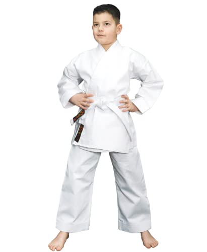 Chikara Traje de karate niños blanco, traje de karate niño, karate traje niña, traje de karate niños algodón, traje de artes marciales niños (150)