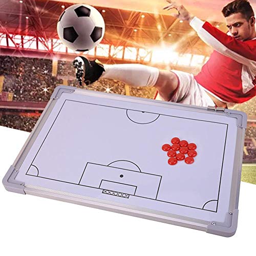 Childlike Pizarras De Fútbol para Entrenadores, Tabla De Entrenamiento De Fútbol Montada En La Pared, Tablero De Entrenamiento De Fútbol con Marco De Aluminio Magnético, 45 X 30,5cm