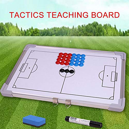 Childlike Pizarras De Fútbol para Entrenadores, Tabla De Entrenamiento De Fútbol Montada En La Pared, Tablero De Entrenamiento De Fútbol con Marco De Aluminio Magnético, 45 X 30,5cm