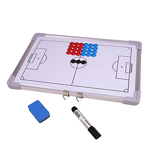 Childlike Pizarras De Fútbol para Entrenadores, Tabla De Entrenamiento De Fútbol Montada En La Pared, Tablero De Entrenamiento De Fútbol con Marco De Aluminio Magnético, 45 X 30,5cm