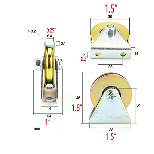 Chiloskit -Polea de cable, montaje en la pared, polea bloque de arranque, bloque de montaje plano de 1,5" de diámetro