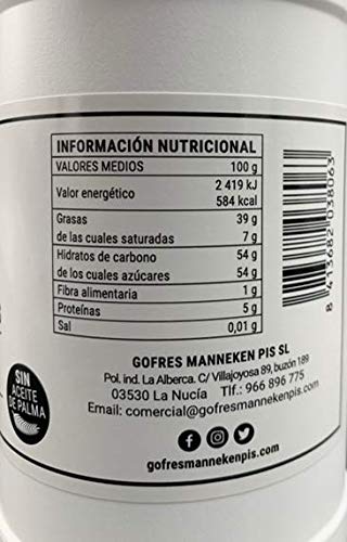 Chocolate Blanco - 1L- Salsa Chocolate Blanco Especial Para Gofres- Sin gluten- Manneken Pis