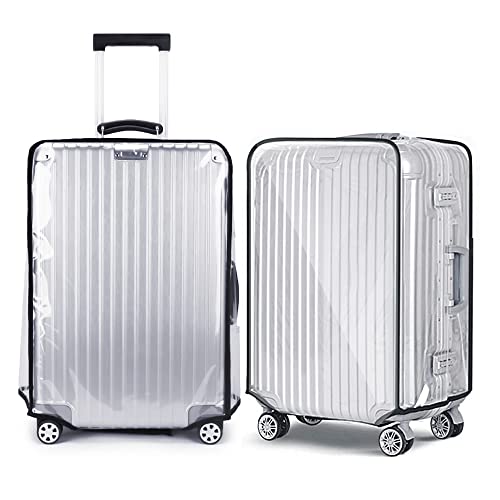 Chudian 2pcs Funda de Maleta, 28 Pulgadas Cubierta de Maleta Protector de Equipaje de PVC Reutilizable, Lavable, Impermeable y a Prueba de Polvo（28",Transparente）