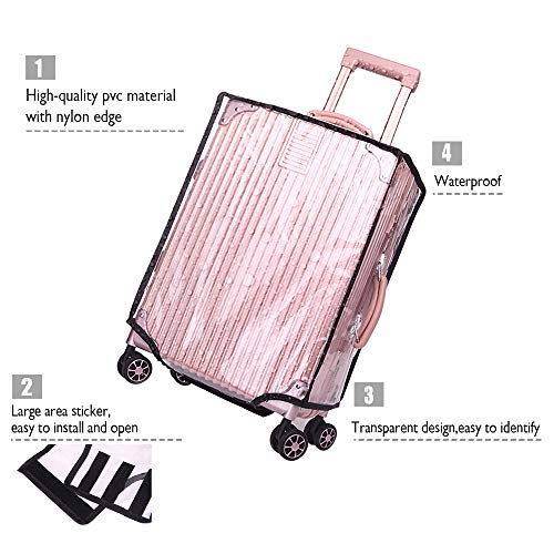 Chudian 2pcs Funda de Maleta, 28 Pulgadas Cubierta de Maleta Protector de Equipaje de PVC Reutilizable, Lavable, Impermeable y a Prueba de Polvo（28",Transparente）