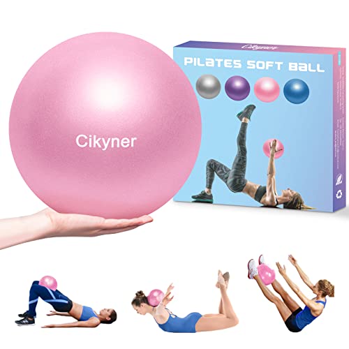 Cikyner Pelota de Gimnasia pequeña, 23–25 cm, Pelota de Pilates Suave con Pajita Hinchable para Pilates, Yoga, Entrenamiento de Cuerpo Entero, Mejora el Equilibrio en casa en el Gimnasio