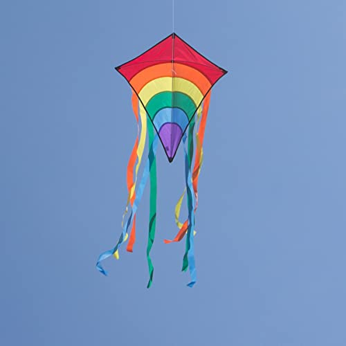 CIM Cometa - Rainbow Eddy Red - por niños con Edad a Partir de 3 años - 65x74cm - Cordón y Cola de la Cometa incluidos