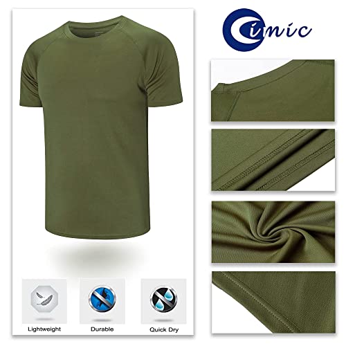 CIMIC 5 Piezas Camiseta Deporte Hombre Camiseta Running Hombre Camisetas Manga Corta Hombre Ropa Deportiva Transpirable Basica para Gym Gimnasio (510-Black Grey Green Navy Blue-L)