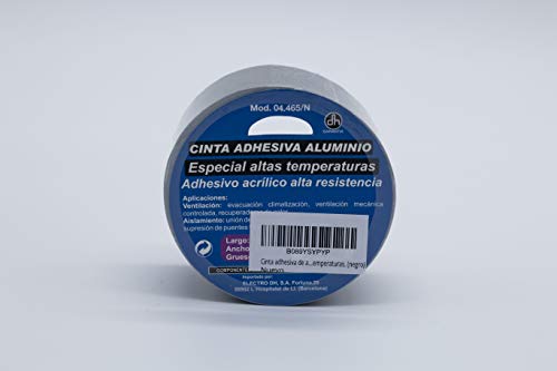 Cinta adhesiva de 10metros. Cinta adhesiva aluminio color negro. Acrílico alta resistencia especial para altas temperaturas.