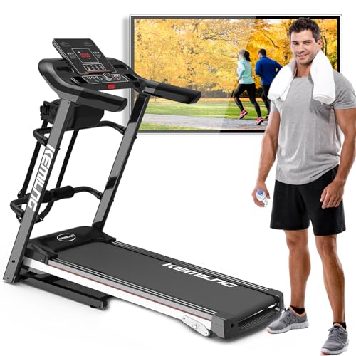 Cinta de correr plegable eléctrica de 120 kg, fitness cinta de correr eléctrica económica, 12 modos de fitness, rodamiento de 120 kg, doble altavoz, bluetooth