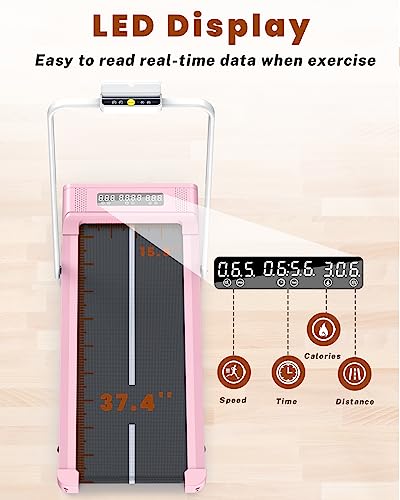 Cinta de Correr Plegable,10 km/h Peso máximo 120 Kg,Superficie de Carrera 42x110cm Pantalla LCD +Control Remoto,máquina para Caminar y Correr para Ejercicio físico en el hogar (Rosa pálido)