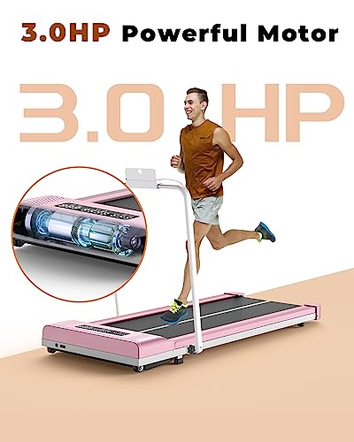 Cinta de Correr Plegable,10 km/h Peso máximo 120 Kg,Superficie de Carrera 42x110cm Pantalla LCD +Control Remoto,máquina para Caminar y Correr para Ejercicio físico en el hogar (Rosa Claro)