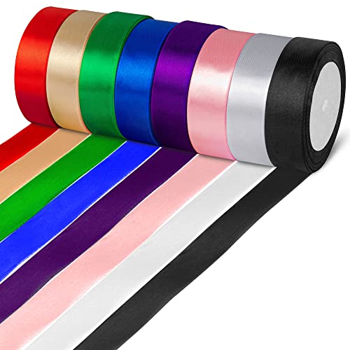 Cinta de satén cinta de regalo cinta de lazo 8 colores 25m x 25mm cintas de seda rollos de cinta de satén cinta de tela de boda cinta decorativa cintas de satén para manualidades embalaje de regalo