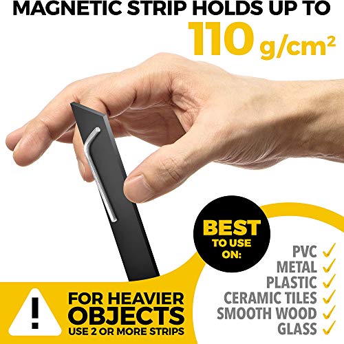 Cinta Magnética - Banda Magnética Autoadhesiva - Rollo Magnético 3,2 cm x 30,5 cm cada Tira Imán - Imán Flexible Adhesivo - Banda Imantada - Imán Autoadhesivo para Nevera - Imán Flexible