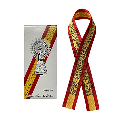 Cinta Original de la Medida de la Virgen del Pilar. Pulsera Bandera España Nuestra Señora del Pilar.