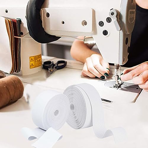 Cintas de Coser, Banda Elástica de 10 Metros, 15 mm Correa Elástica para Coser Tejer, Blanco