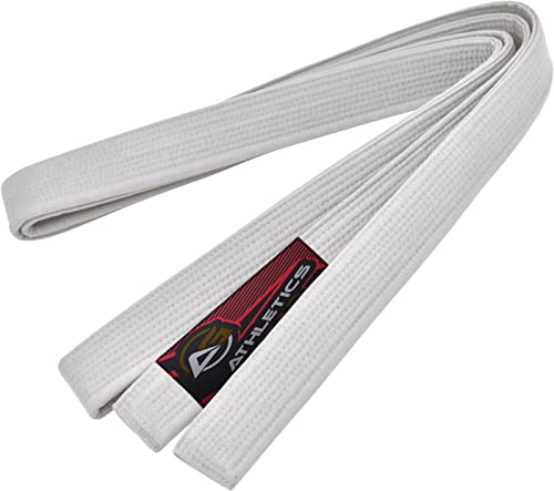 Cinturón de karate de artes marciales, 100% algodón con múltiples correas de costura para BJJ, Judo, Taekwondo y Karate (blanco, 320)