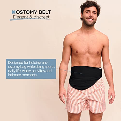 Cinturón de Ostomía SIIL Negro | Cinturón de Soporte de Ostomía | Deporte y Natación | Funda para bolsa de ostomía | Bolsillo interior para sostener la bolsa de ostomía | Cinturón de Ostomía | X-Large