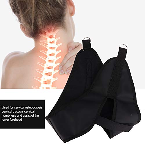 Cinturón de tracción cervical, Corrector de postura del cuello Herramienta para el estiramiento de la corrección del cuidado del cuello Dispositivo de tracción de la cervical Dispositivo(Negro)