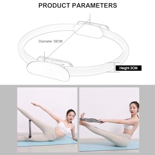 Círculo de Anillo de Pilates,Aro Pilates para Double Handle,Círculo de Pilates,Yoga Aros de Pilates,para Entrenamiento en Casa Como Ejercitador de Muslo Interno,Fitness y Ejercicio de Suelo Pélvico