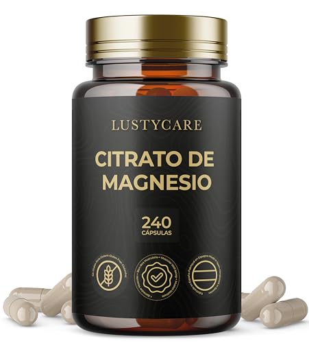 Citrato de Magnesio Puro 400mg | 240 Cápsulas (Suministro para 8 meses) - Suplemento Natural de Alta Concentración y Absorción para Salud Muscular, Ósea y Mental | Fabricado en España