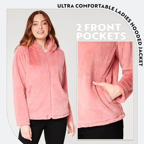 CityComfort Abrigo de Mujer con Capucha - Tallas S-XL, Abrigo Elegante de Invierno con Forro de Piel Sintética - Regalos Navidad (Rosa Oscuro,XL)