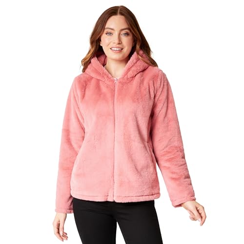 CityComfort Abrigo de Mujer con Capucha - Tallas S-XL, Abrigo Elegante de Invierno con Forro de Piel Sintética - Regalos Navidad (Rosa Oscuro,XL)