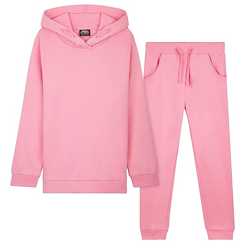 CityComfort Chandal Niña, Conjunto de 2 Piezas Sudadera con Capucha y Pantalon Chandal, Ropa Niño 100% Algodon, Regalos Para Niños Edad 3-14 Años (Rosa, 9-10 años)