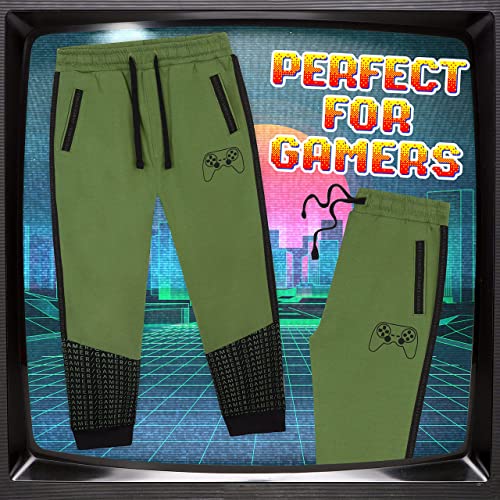 CityComfort Pantalon Chandal Niño Gamer, Pantalones Chandal 5-16 Años (Caqui, 13-14 Años)