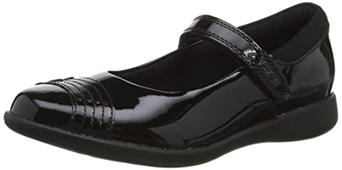 Clarks Etch Beam K, Zapatos Niñas, Negro (Black Patent), 28.5 EU