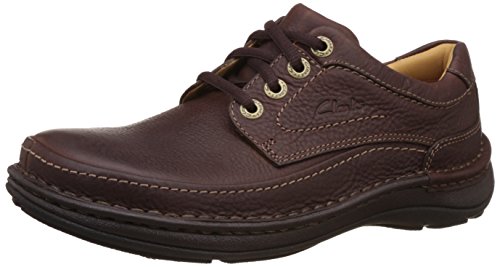 Clarks Nature Three, Botas derby Hombre, Mahogany Leather, 43 EU