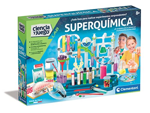 Clementoni- Super Química, Juego Científico Experimentos, Laboratorio de Química, Juguete en Español a Partir de 8 años (55468)