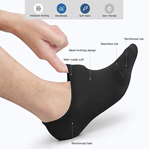 Closemate 6 pares Calcetines Invisibles Hombre Calcetines Bajos de Algodon Transpirables Cortos Verano Calcetines Antideslizantes Silicona Hombres y Mujeres (3Negro3Blanco, Tamaño L)