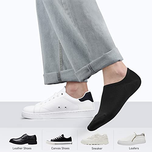 Closemate 6 pares Calcetines Invisibles Hombre Calcetines Bajos de Algodon Transpirables Cortos Verano Calcetines Antideslizantes Silicona Hombres y Mujeres (3Negro3Blanco, Tamaño L)