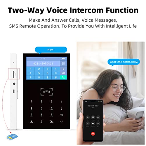 Clouree WiFi Sistema de Alarma para Sistema doméstico, Sistema de Alarma 3G/4G para Seguridad de Toda la casa, Kit de Alarma inalámbrica para el hogar