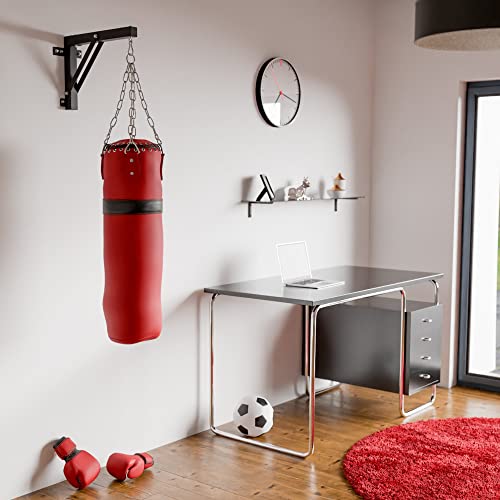 CLP Soporte para Saco De Boxeo I Equipamiento Deportivo con Fijación De Pared I Viga De Pared para Pelotas De Kickboxing, Color:Negro