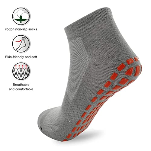 Clyhon 2 Pares Calcetines Antideslizantes para Hombre Mujer, Algodón Calcetines Deportivos para Pilates Yoga Fitness Gimnasia, Calcetines Antideslizantes de Agarre para Yoga, Hospital