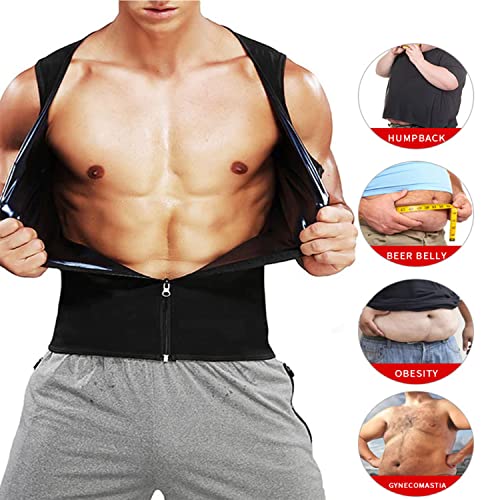 CLYQUE Manson Gynecomastia Compress Zipper Vest, Senos de Hombre Adelgazamiento Fajas para Hombres Aplanar Todo el Abdomen, Fajas Reductores Adelgazantes Hombre Camiseta Compresión de Pecho