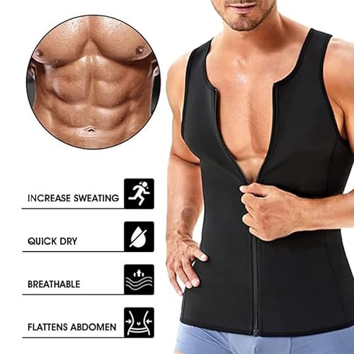 CLYQUE Manson Gynecomastia Compress Zipper Vest, Senos de Hombre Adelgazamiento Fajas para Hombres Aplanar Todo el Abdomen, Fajas Reductores Adelgazantes Hombre Camiseta Compresión de Pecho