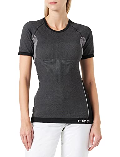 CMP Camiseta Mujer Sin Costuras, Negro, 42/44