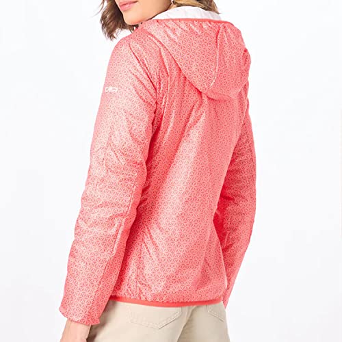 CMP - Chaqueta reversible de mujer con capucha fija, Blanco, XS