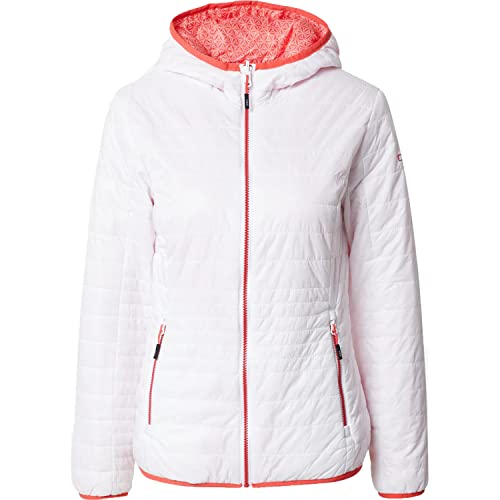 CMP - Chaqueta reversible de mujer con capucha fija, Blanco, XS