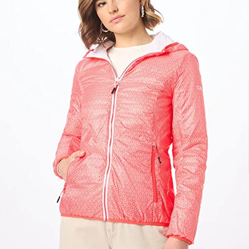 CMP - Chaqueta reversible de mujer con capucha fija, Blanco, XS