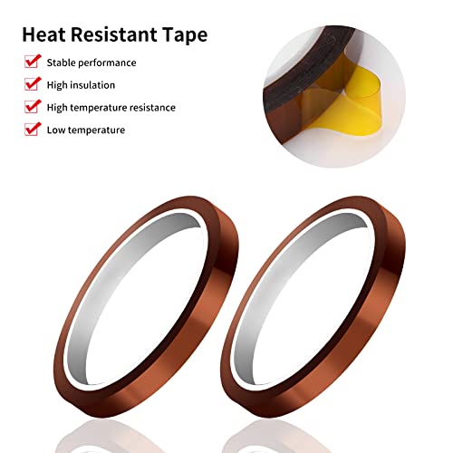 cobee Cinta resistente al calor, 10 x 33 mm 2 rollos Cinta de alta temperatura Cintas de transferencia de calor Cinta térmica Cinta de sublimación Cinta de calor para sublimación